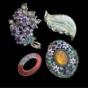 Elegant Brooch Set of 4